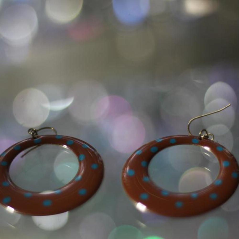 Brown & Polka Dot Blue Hoops